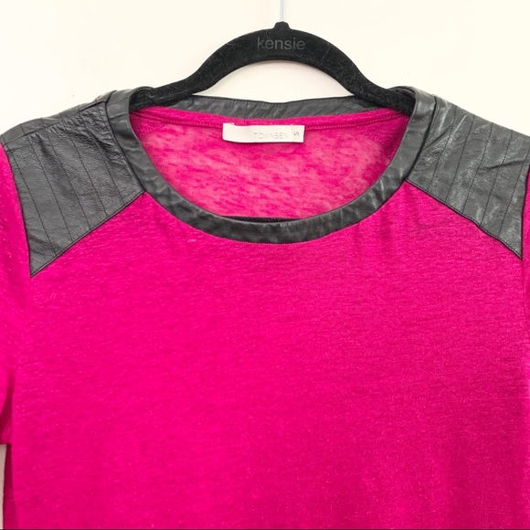 TOWNSEN Linen and Leather Long Sleeve T-Shirt - Picture 3 of 7